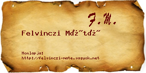 Felvinczi Máté névjegykártya
